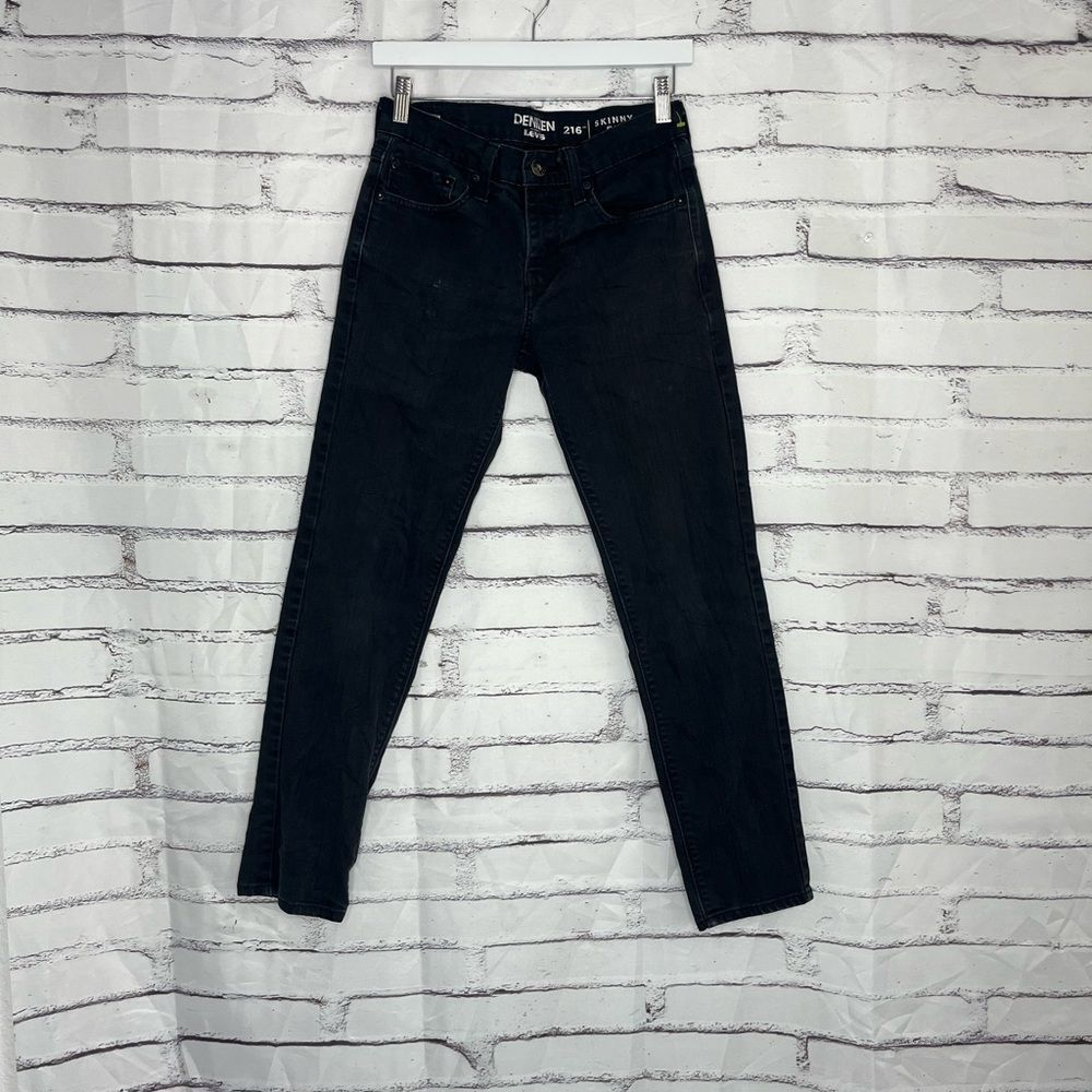 Denizen Levi’s 216 Skinny Jeans Mid Rise Black Wash Women’s 28x30 Stretch Denim